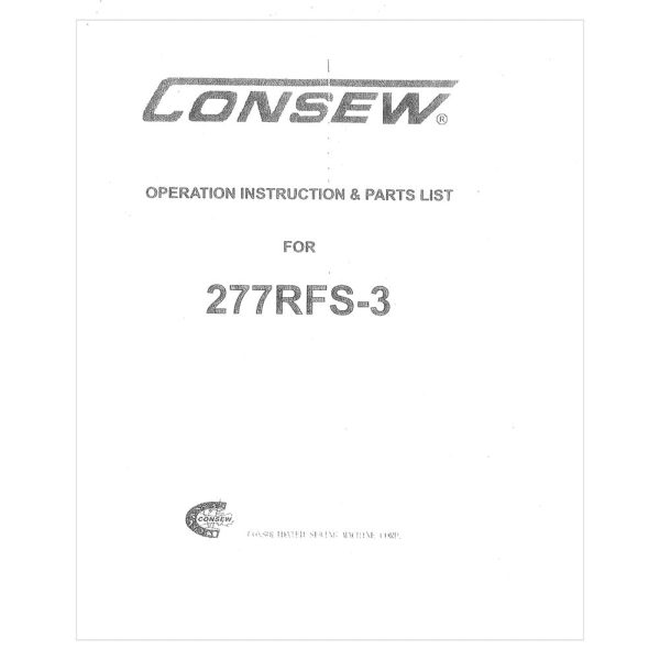 Consew 277RFS-3 Instruction Manual For Discount