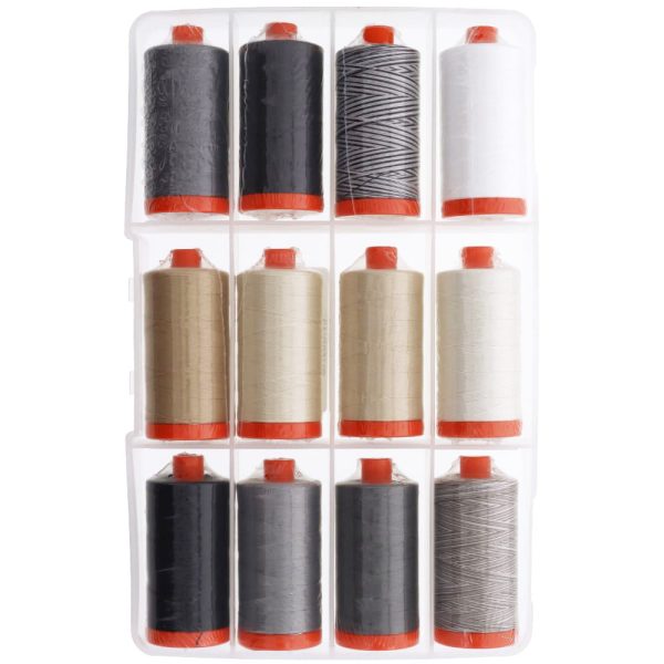 Aurifil 50wt Paper & Ink Thread Collection (12 Spools) For Cheap