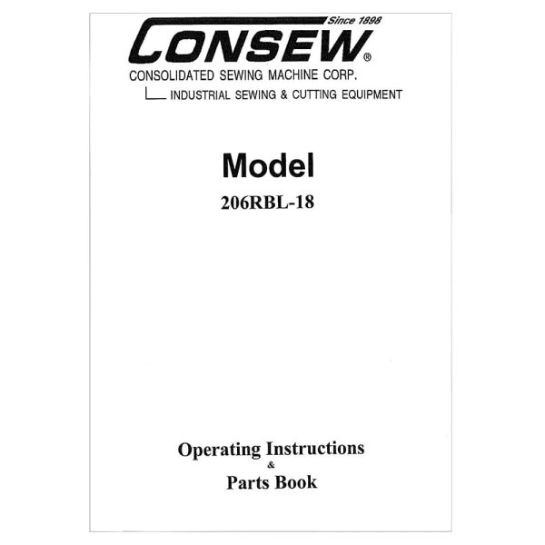 Consew 206RBL-18 Instruction Manual For Discount