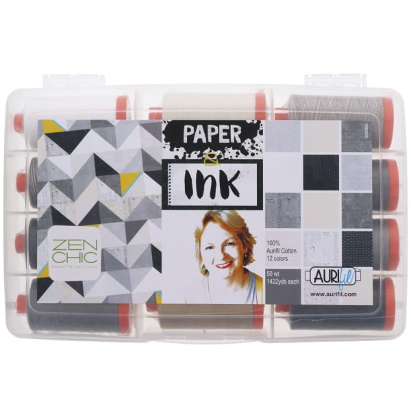 Aurifil 50wt Paper & Ink Thread Collection (12 Spools) For Cheap - Image 3