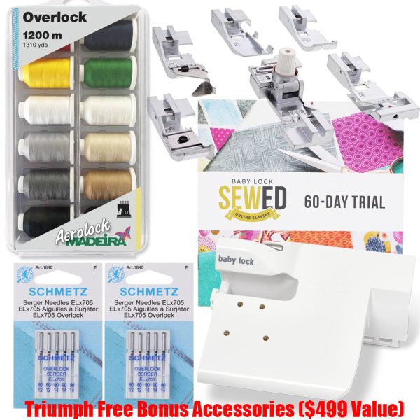 Baby Lock BLETS8 Triumph Air Threading Serger with FREE Bundle ($499 Value) Online now - Image 3